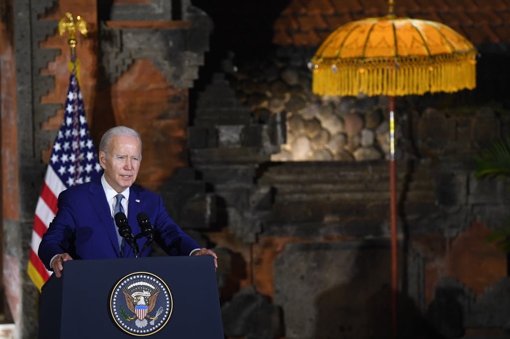 Biden during a press conference after his meeting with Xi in Bali, Indonesia, on Monday. Photo: EPA-EFE