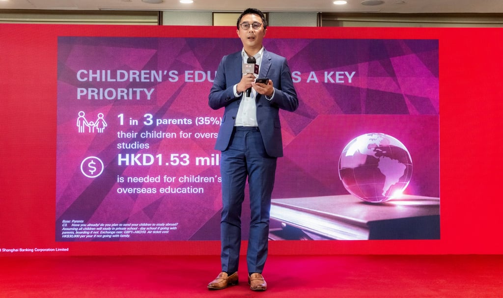 Brian Hui, head of customer propositions and marketing, wealth and personal banking at HSBC in Hong Kong, says between HK$1.5 million and HK$3.9 million is needed to support children’s overseas education from primary school to university. Photo: HSBC Brian Hui, head of customer propositions and marketing, wealth and personal banking at HSBC in Hong Kong, says between HK$1.5 million and HK$3.9 million is needed to support children’s overseas education from primary school to university. Photo: HSBC