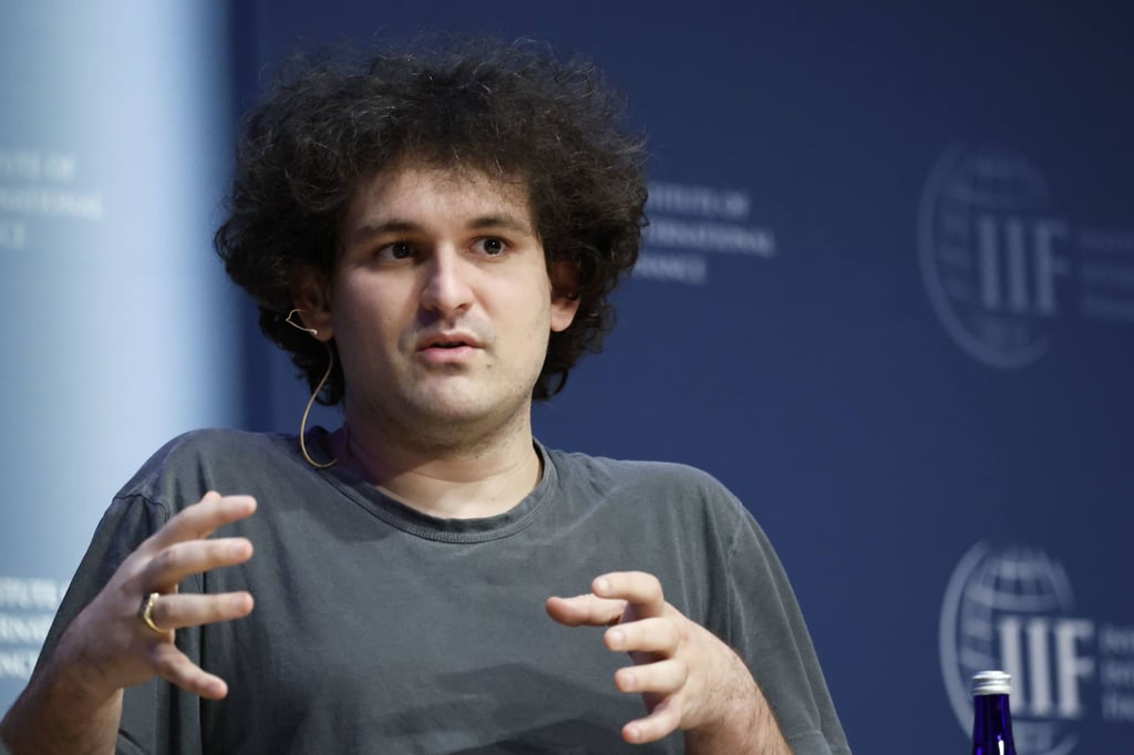 Sam Bankman-Fried, founder of FTX, speaks during the Institute of International Finance annual membership meeting in Washington on October 13, 2022. Photo: Bloomberg