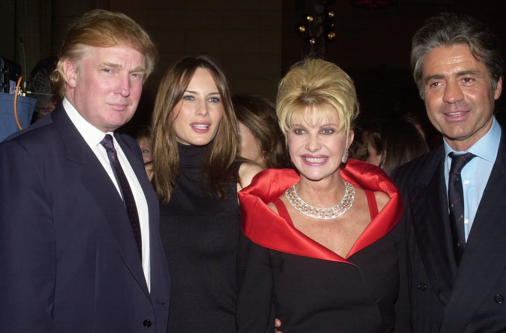 Donald Trump and his then-girlfriend Melania Knauss are joined by Trump’s former wife, Ivana, and her boyfriend, Roffredo Gaetani at a party in New York, in 2000. Photo: Getty Images