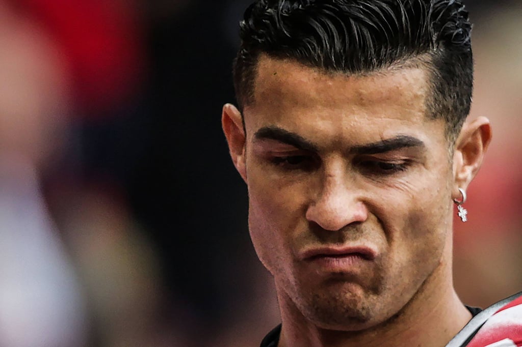 Manchester United’s Cristiano Ronaldo reacts during the warm up before the English Premier League match against Newcastle at Old Trafford. Photo: AFP Manchester United’s Cristiano Ronaldo reacts during the warm up before the English Premier League match against Newcastle at Old Trafford. Photo: AFP