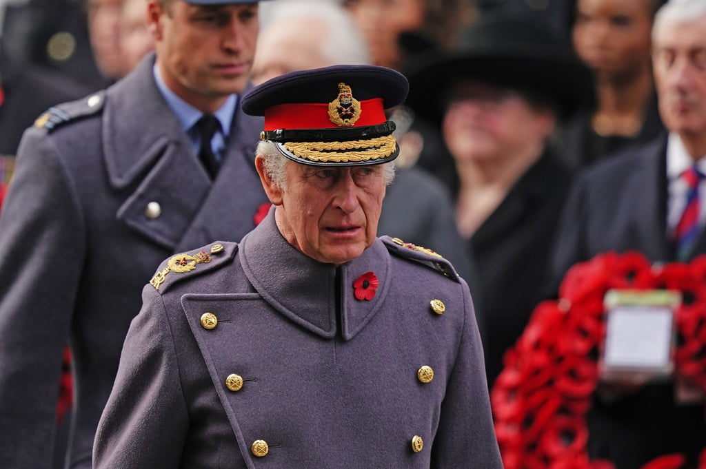 King Charles attends the Remembrance Sunday service at the Cenotaph, on November 13, in London, UK. Photo: PA Wire/DPA
