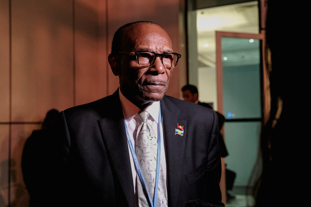 Antigua health minister Molwyn Joseph at the COP27 climate summit in Sharm el-Sheikh, Egypt on Friday. Photo: Reuters
