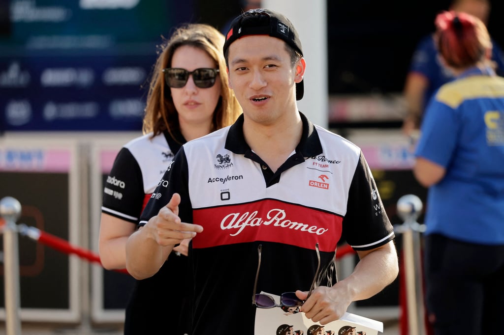Alfa Romeo’s Zhou Guanyu arrives ahead of the Abu Dhabi Grand Prix. Photo: Reuters