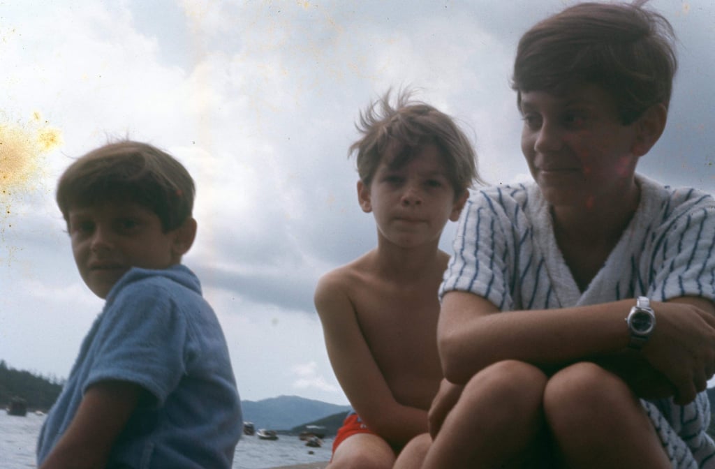 Phil Brown (right) and Michael Hutchence (centre) in Hong Kong in the late 1960s. Photo courtesy of Phil Brown