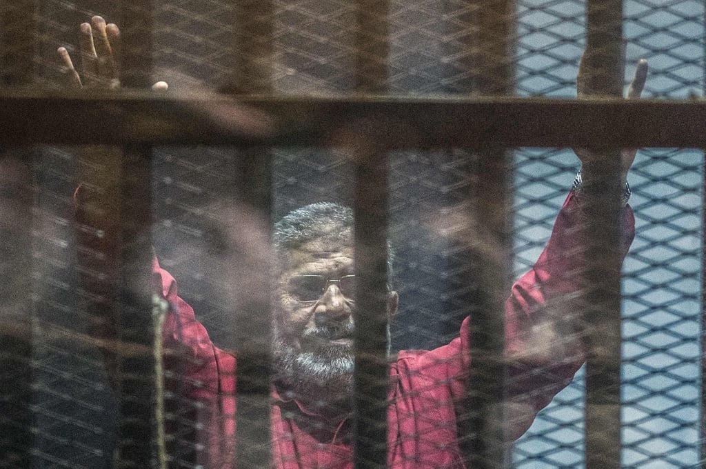 Egypt’s ousted Islamist president Mohammed Mursi in prison in 2016. Photo: AFP Egypt’s ousted Islamist president Mohammed Mursi in prison in 2016. Photo: AFP