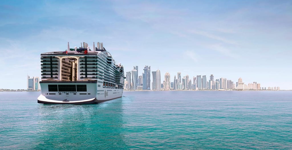 The MSC World Europa recently had its official naming ceremony in Doha, Qatar. Photo: MSC