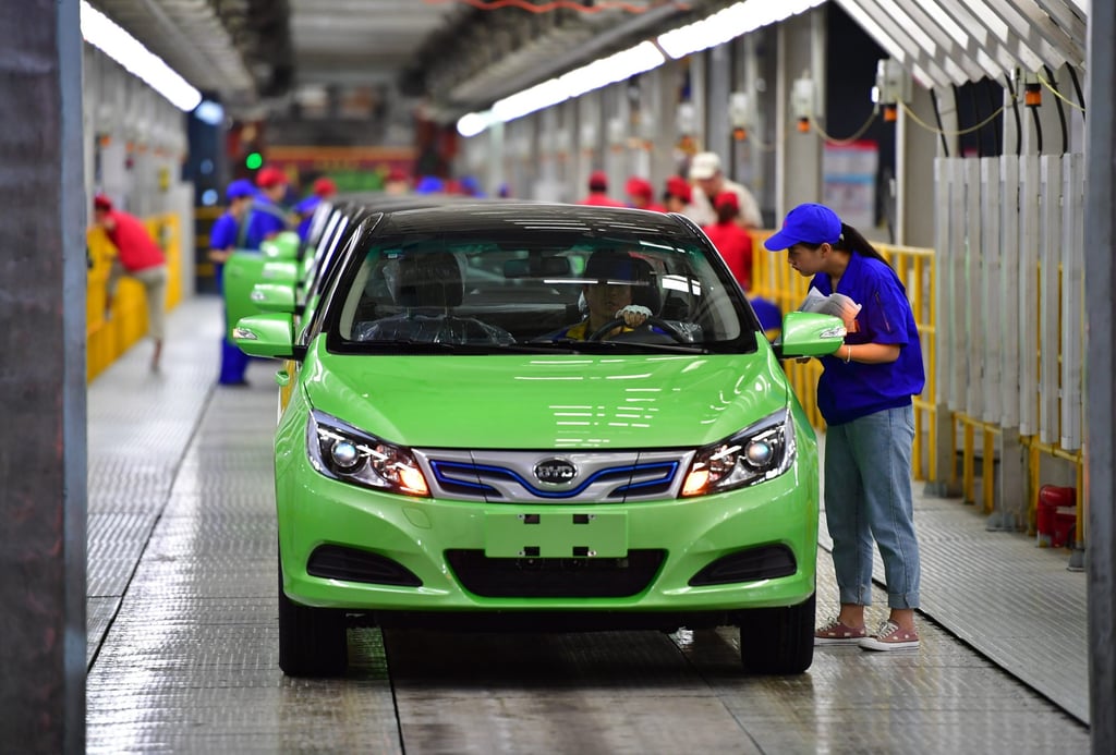 Battery-powered cars accounted for 43.7 per cent of BYD’s total sales in 2021. Photo: Xinhua