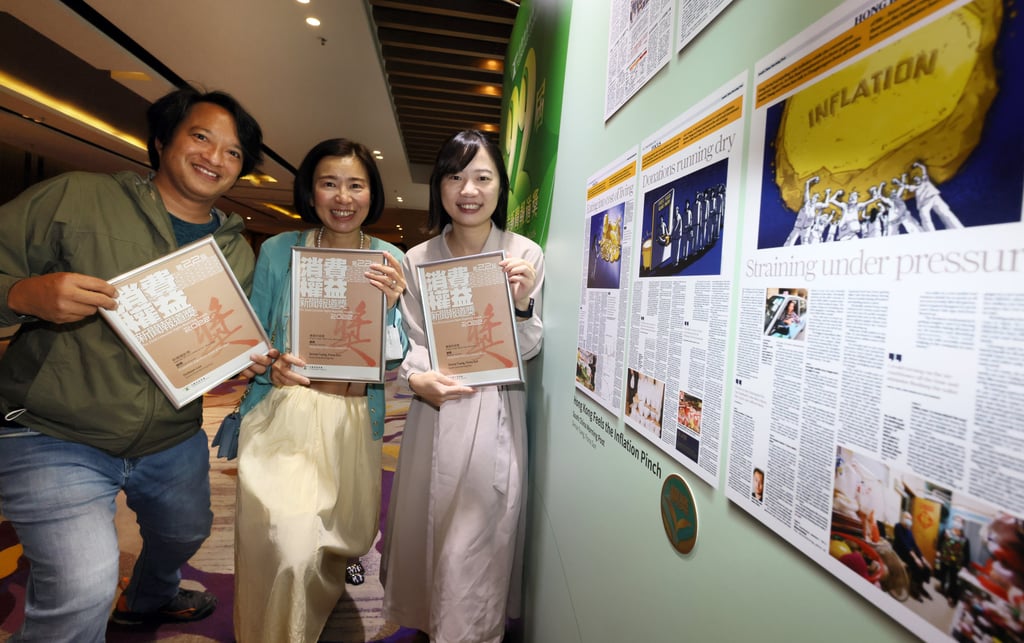 Award winners Dickson Lee, Denise Tsang and Fiona Sun. Photo: SCMP