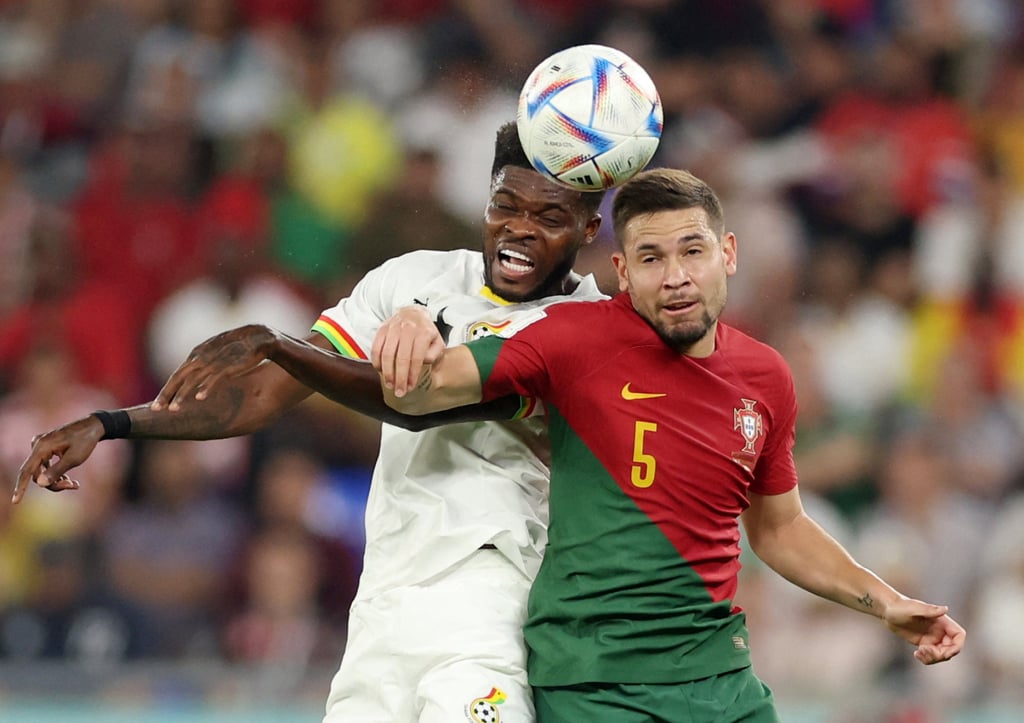 Ghana’s Thomas Partey is seen in action with Portugal’s Raphael Guerreiro during their Group H match in Doha on Thursday. Photo: Reuters Ghana’s Thomas Partey is seen in action with Portugal’s Raphael Guerreiro during their Group H match in Doha on Thursday. Photo: Reuters