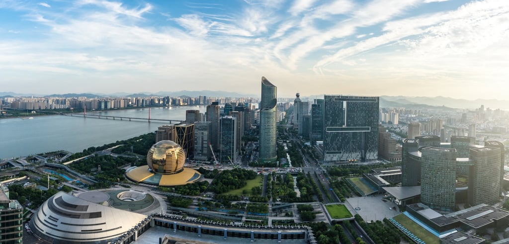 A bird’s-eye view of the skyline of Hangzhou, capital of eastern Zhejiang province. Photo: Shutterstock A bird’s-eye view of the skyline of Hangzhou, capital of eastern Zhejiang province. Photo: Shutterstock