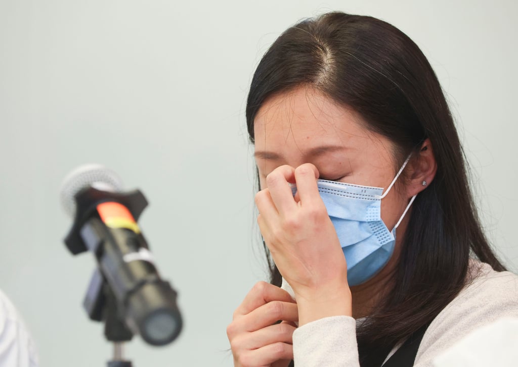 Cleo’s mother fights back tears as she joins doctors in a desperate appeal for a heart donation to save her little girl’s life. Photo: Edmond So Cleo’s mother fights back tears as she joins doctors in a desperate appeal for a heart donation to save her little girl’s life. Photo: Edmond So