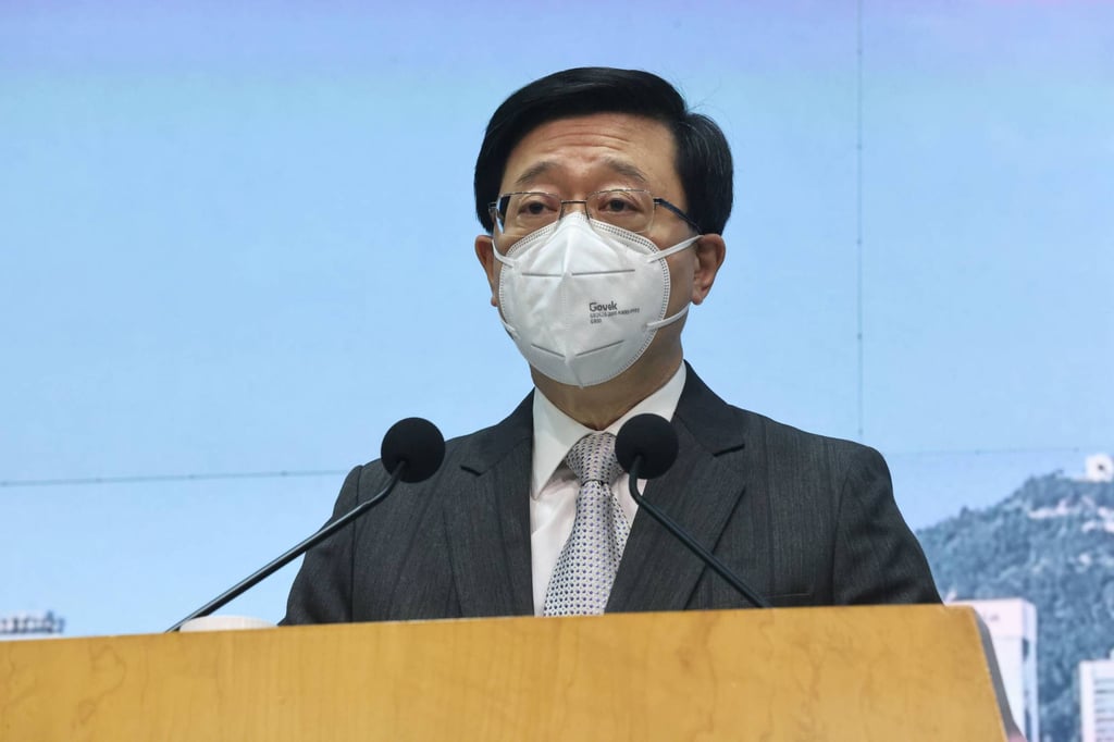 City leader John Lee addresses the press at his weekly briefing. Photo: K. Y. Cheng City leader John Lee addresses the press at his weekly briefing. Photo: K. Y. Cheng