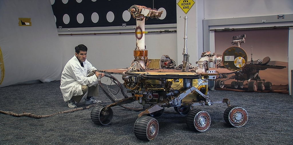 Opportunity still on earth in a still from Good Night Oppy. Photo: Prime Video Opportunity still on earth in a still from Good Night Oppy. Photo: Prime Video