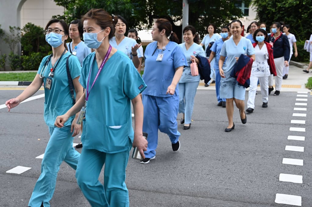 Singapore is also attempting to replace nurses lost to other nations during the Covid-19 pandemic – including by dangling bigger pay packets – but retention is an issue. Photo: AFP