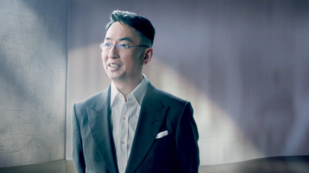 Peter Lee Ka-kit introduces Henderson Land’s illustrious history and commitment to the community in the “Realising Your Imagination” corporate video. Photo: Henderson Land