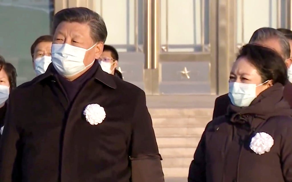 Xi Jinping and his wife, Peng Liyuan, greeted the body on its arrival in Beijing. Photo: CCTV Xi Jinping and his wife, Peng Liyuan, greeted the body on its arrival in Beijing. Photo: CCTV
