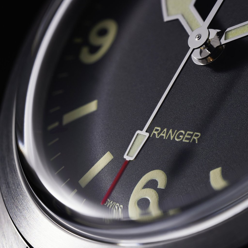 The Tudor Ranger comes with a satin brushed finish and an arrow-shaped hour hand.
