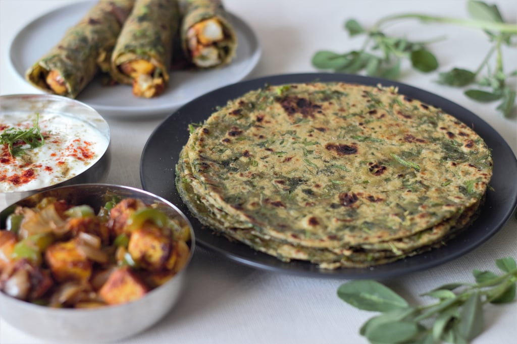 A healthy, flavourful flat bread made of whole wheat, spices, yogurt, sesame seeds and fenugreek leaves. Photo: Shutterstock