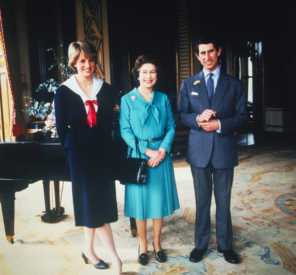 Lady Diana Spencer and Prince Charles pose with Queen Elizabeth at Buckingham Palace, in 1981 – the day that their wedding was sanctioned by the Privy Council. Photo: Bettmann Archive