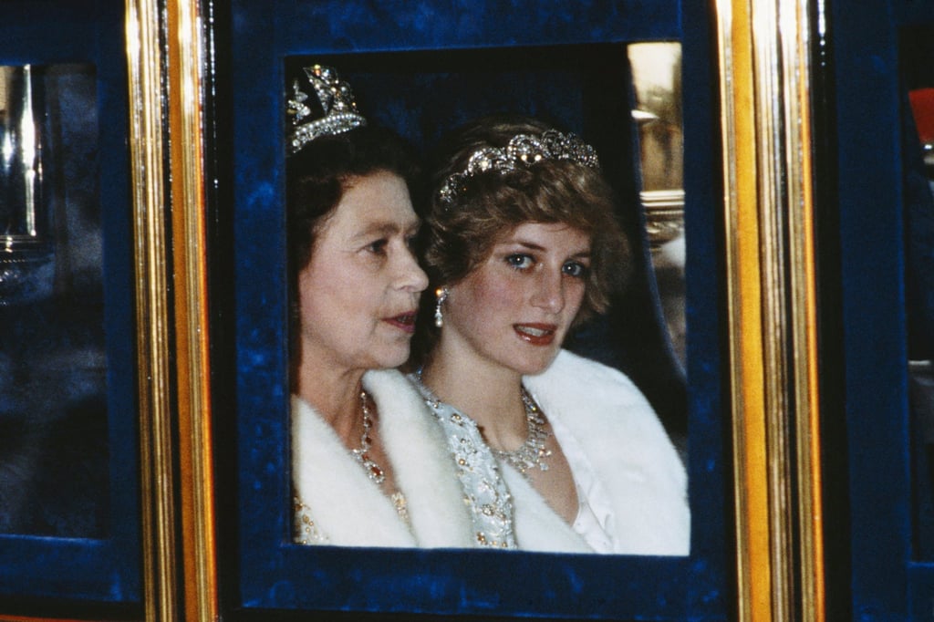 Diana, the Princess of Wales and Queen Elizabeth attend the Opening of Parliament in London, November 1982. Photo: Getty Images