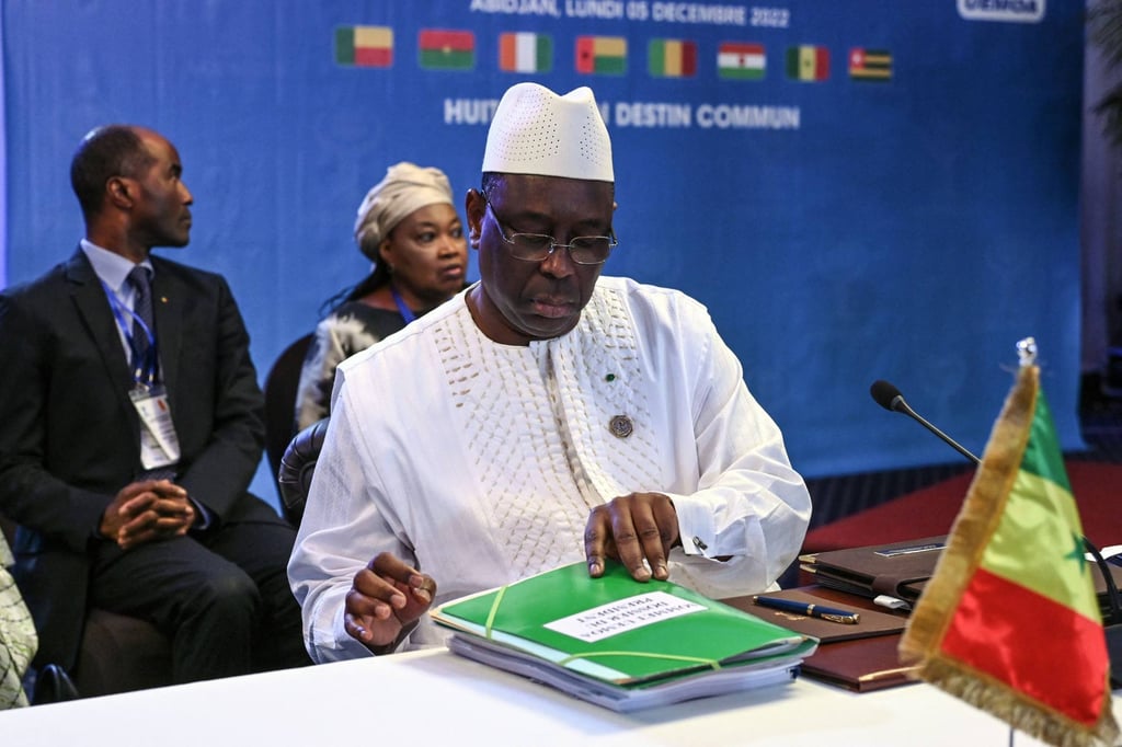 Senegalese President Macky Sall attending the West African Economic and Monetary Union summit in Abidjan, Ivory Coast, on Monday. Sall is the current chairperson of the African Union, whose G20 membership bid the US now supports. Photo: AFP