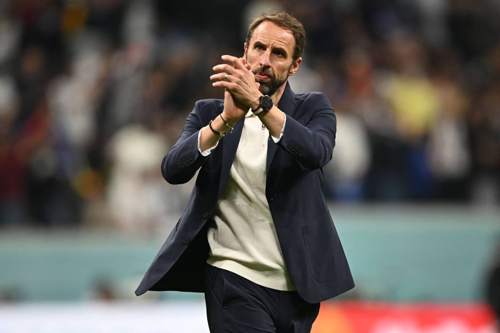 Gareth Southgate applauds the England fans at the Al-Bayt Stadium. Photo: AFP Gareth Southgate applauds the England fans at the Al-Bayt Stadium. Photo: AFP