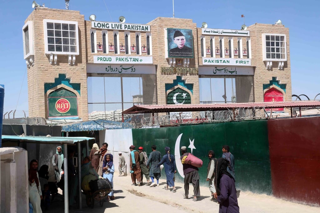 People cross into Afghanistan from Pakistan at the border in Chaman earlier this month. The busy border crossing was closed for some hours following the deadly clash. Photo: EPA-EFE People cross into Afghanistan from Pakistan at the border in Chaman earlier this month. The busy border crossing was closed for some hours following the deadly clash. Photo: EPA-EFE