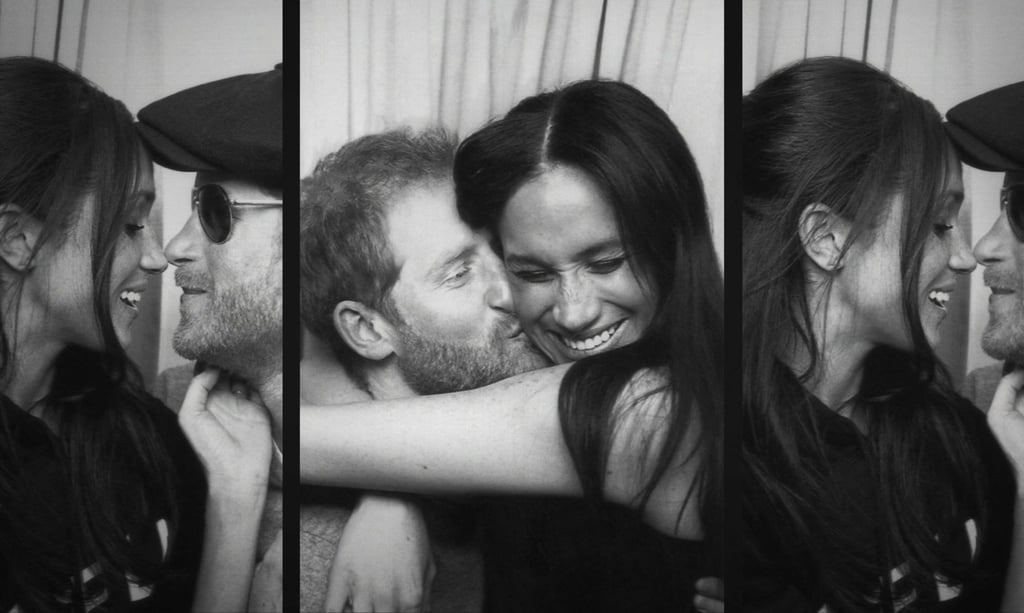 Prince Harry and Meghan, the Duke and Duchess of Sussex, in a photo booth. Photo: Handout