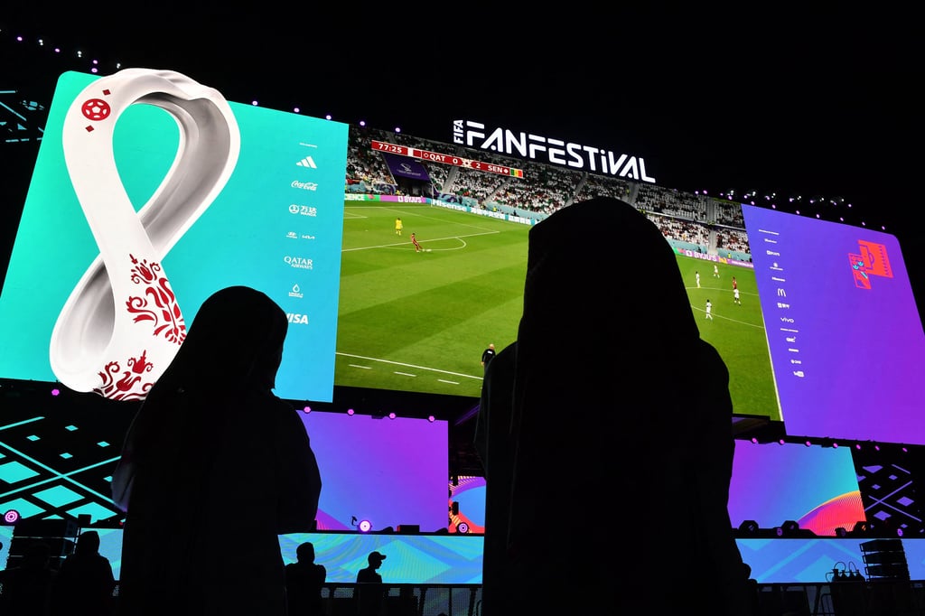 Fans watch the Fifa World Cup match between Qatar and Senegal from Al Bidda Park in Doha. Photo: Reuters Fans watch the Fifa World Cup match between Qatar and Senegal from Al Bidda Park in Doha. Photo: Reuters