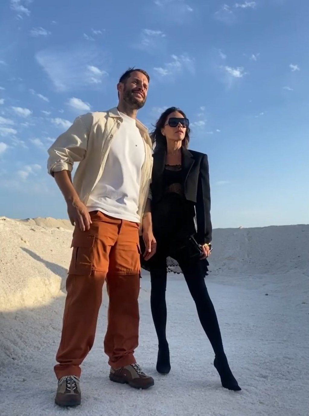 Simon Porte Jacquemus and Victoria Beckham. Photo: @victoriabeckham/Instagram
