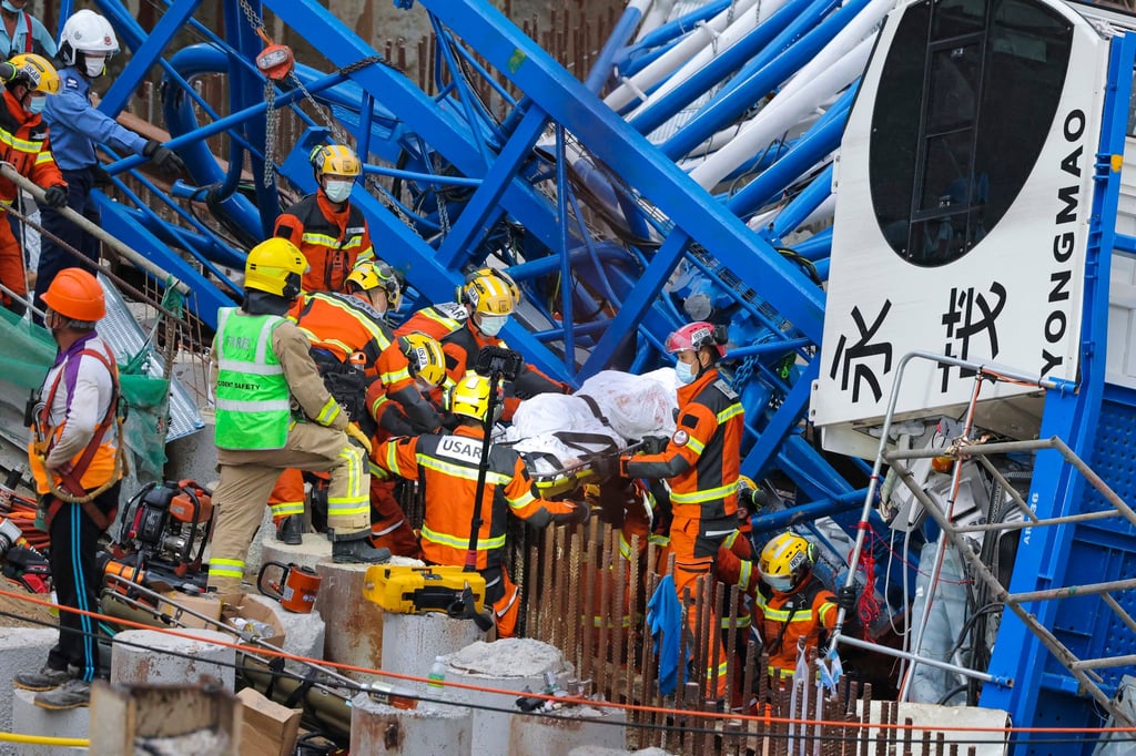 A tragic crane accident in September at a construction site in Sau Mau Ping left the city in shock. Photo: Jelly Tse A tragic crane accident in September at a construction site in Sau Mau Ping left the city in shock. Photo: Jelly Tse