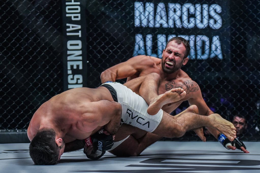 Marcus ‘Buchecha’ Almeida submits Kirill Grishenko with a heel hook in the first round.