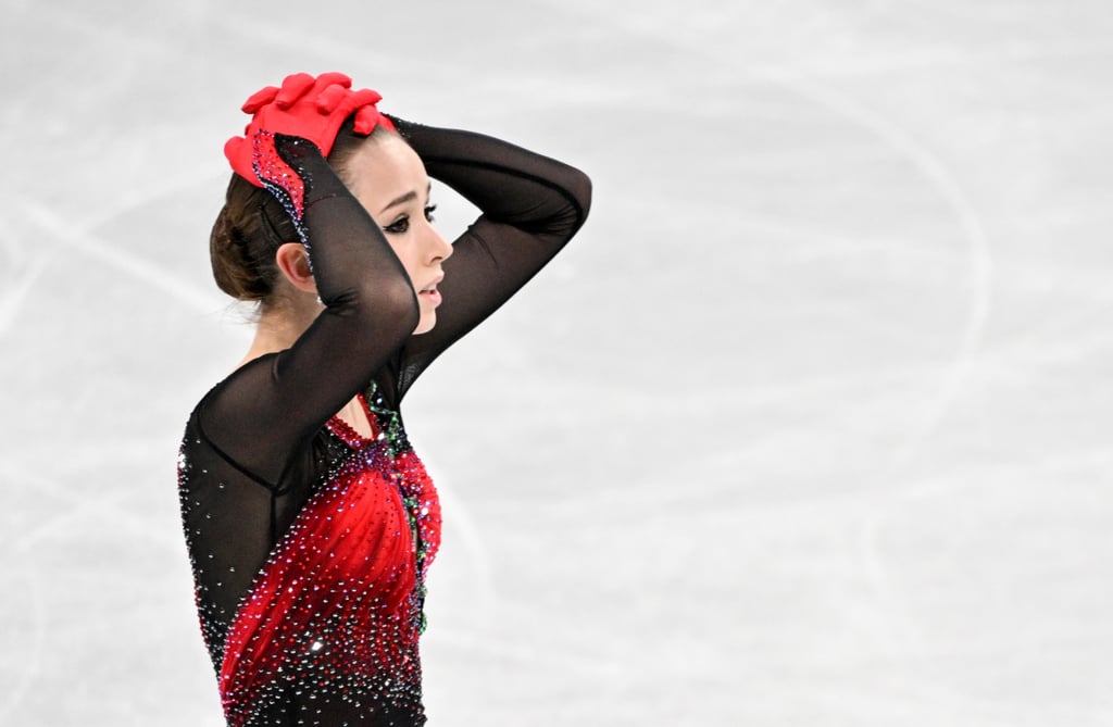 Russian Olympic Committee’s Kamila Valieva reacts during the Women’s Team Figure Skating competition at the Beijing 2022 Winter Olympics. Photo: dpa