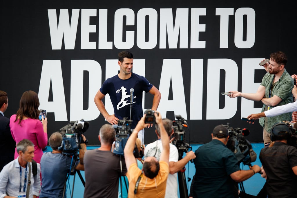 Novak Djokovic speaks during a press conference of the 2023 Adelaide International Tennis Tournament. Photo: AAP