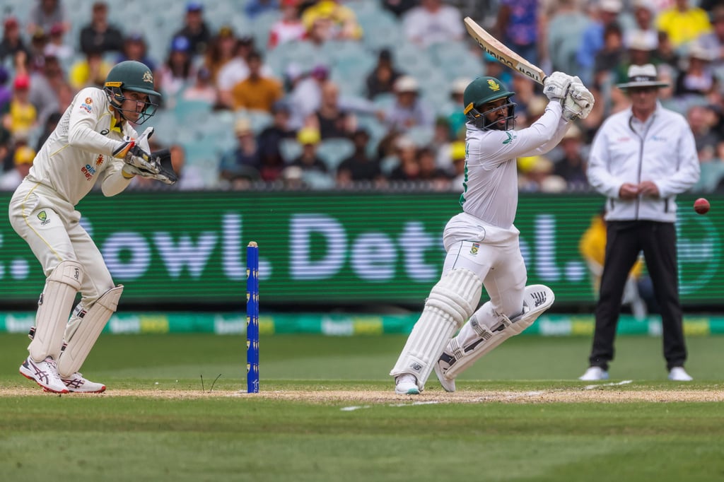 South Africa’s Temba Bavuma bats during the second cricket at the Melbourne Cricket Ground. Photo: AP