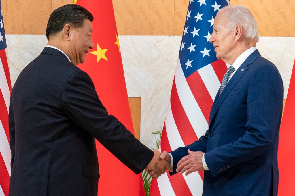 Chinese President Xi Jinping and US President Joe Biden shake hands before a meeting on the sidelines of the G20 summit meeting in Bali, Indonesia in November. Photo: AP Photo Chinese President Xi Jinping and US President Joe Biden shake hands before a meeting on the sidelines of the G20 summit meeting in Bali, Indonesia in November. Photo: AP Photo