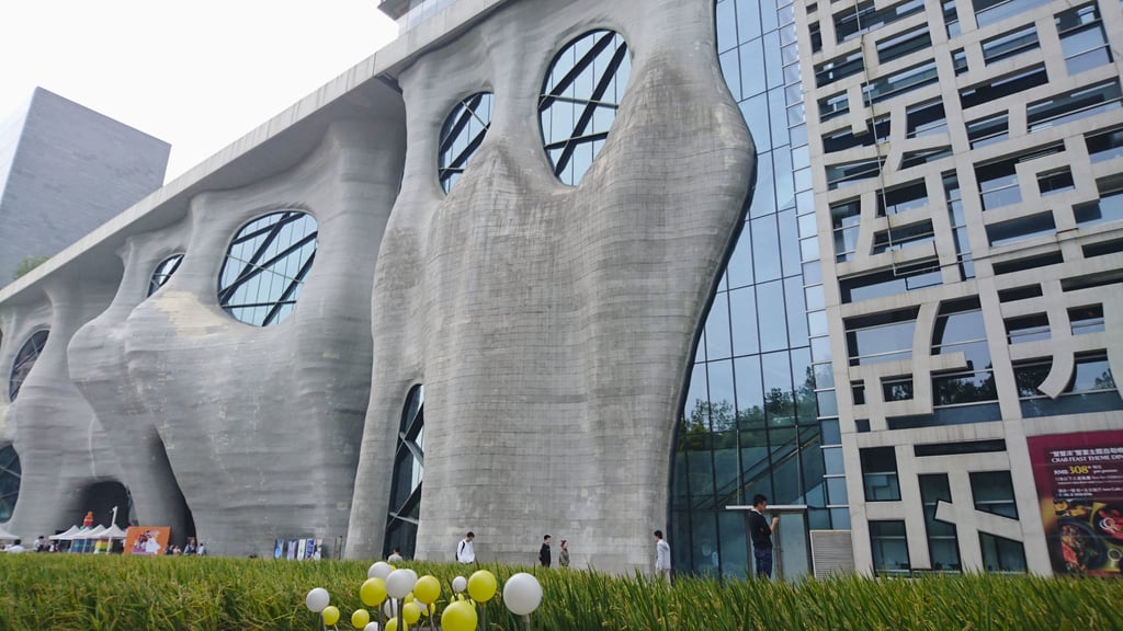 Himalayas Art Centre in Shanghai, designed by Japanese architect Arata Isozaki. Photo: Kyodo