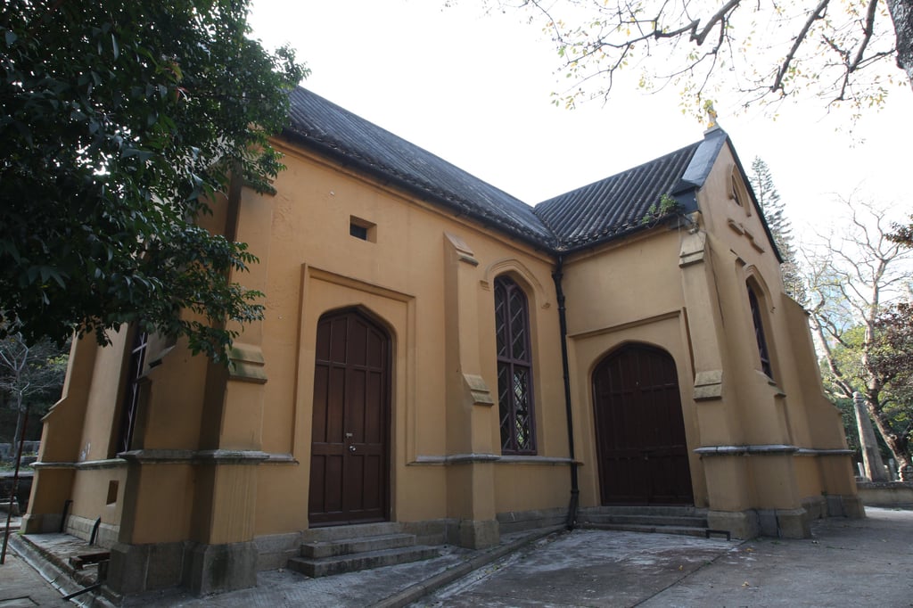 Happy Valley’s historic Colonial Cemetery chapel contains a little-noticed relic that recalls the building’s original function. Photo: SCMP Happy Valley’s historic Colonial Cemetery chapel contains a little-noticed relic that recalls the building’s original function. Photo: SCMP