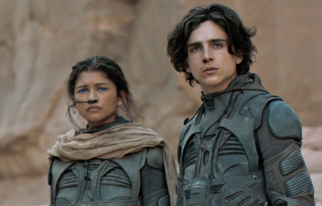 Timothée Chalamet with Zendaya in a scene from 2021 hit sci-fi film Dune. Photo: Warner Bros