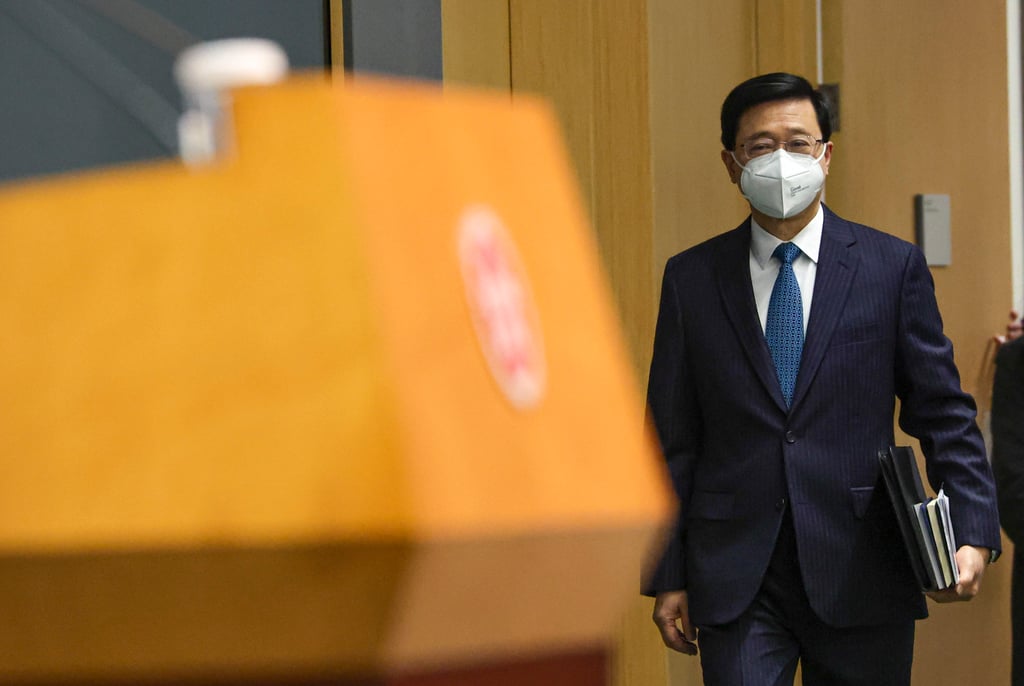 Chief Executive John Lee chairs the Committee for Safeguarding National Security in Hong Kong. Photo: Edmond So Chief Executive John Lee chairs the Committee for Safeguarding National Security in Hong Kong. Photo: Edmond So