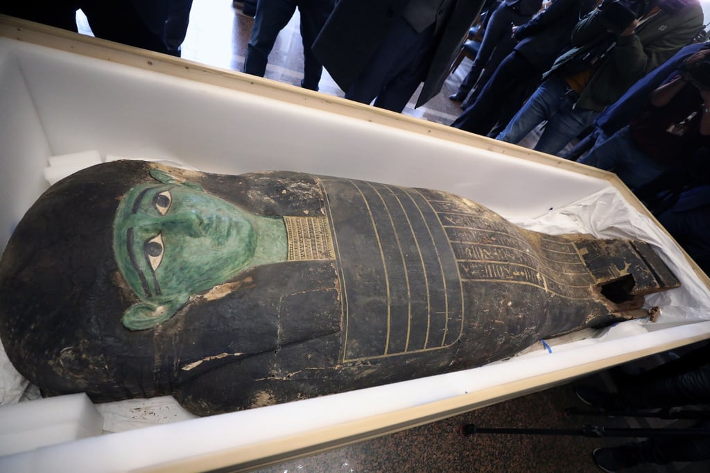 The repatriation is part of Egyptian government efforts to stop the trafficking of its stolen antiquities. Photo: EPA-EFE The repatriation is part of Egyptian government efforts to stop the trafficking of its stolen antiquities. Photo: EPA-EFE