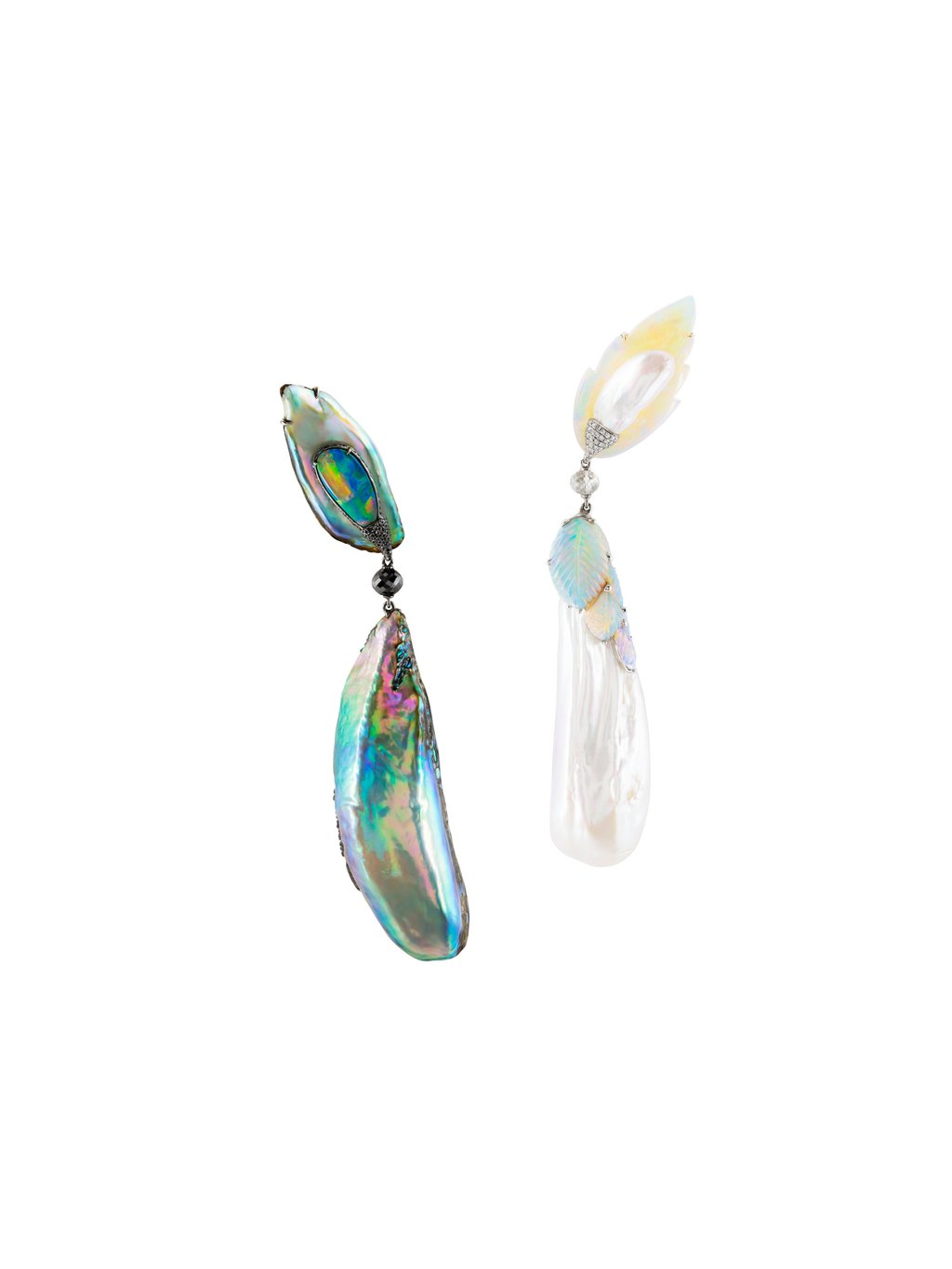 Abalone pearl and natural pearl earrings. Photo: Boghossian