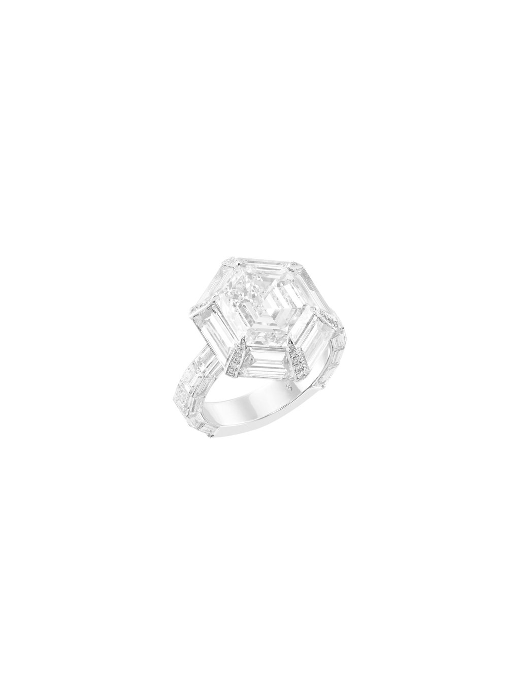 A hexagonal shaped diamond ring by Boghossian. Photo: Boghossian