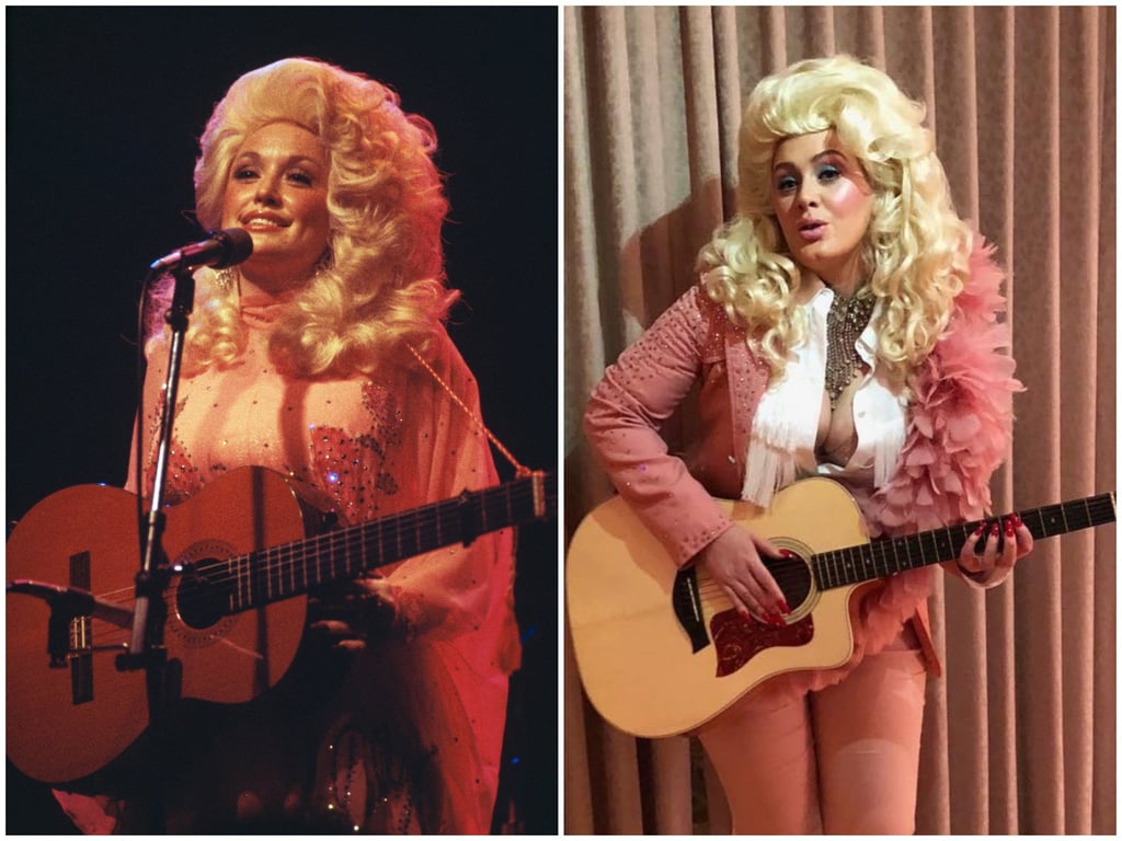Adele channelled Dolly Parton in an Instagram post in January 2018. Photos: Getty Images, @adele/Instagram