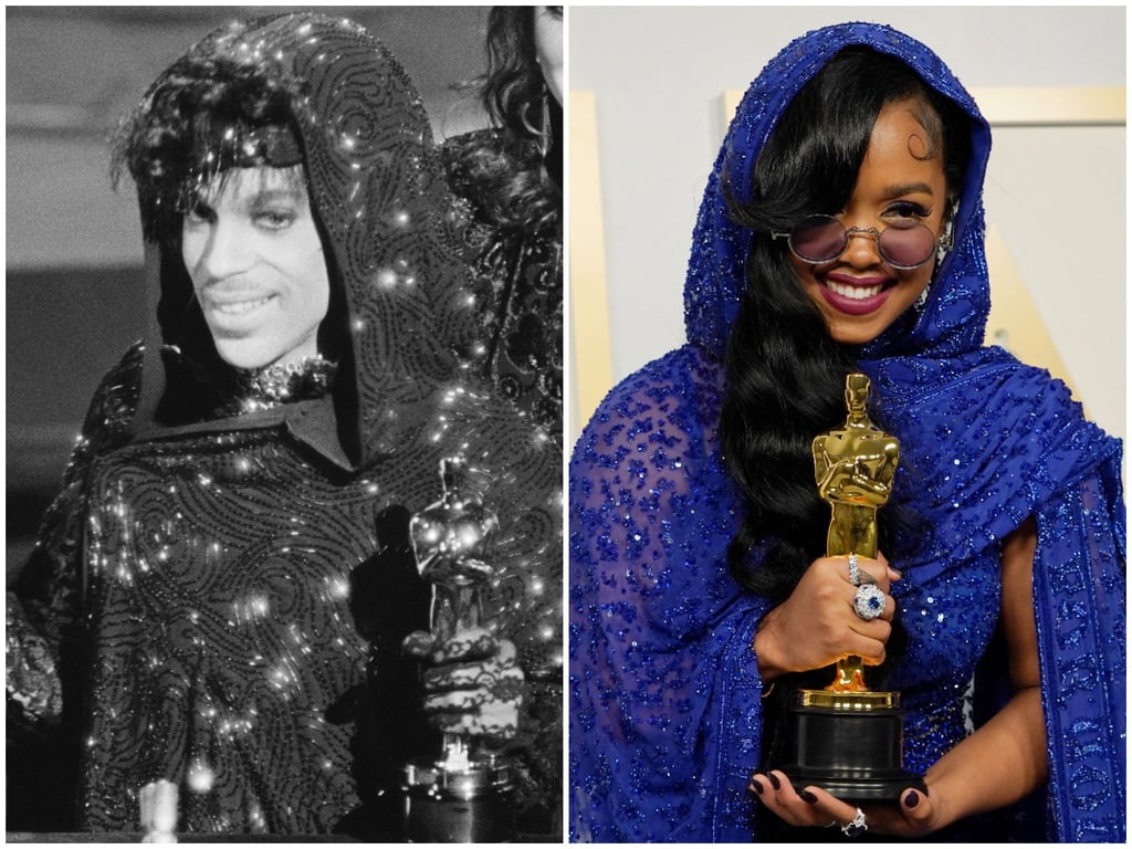 H.E.R. channelled Prince at the Oscars in April 2021. Photos: Getty Images