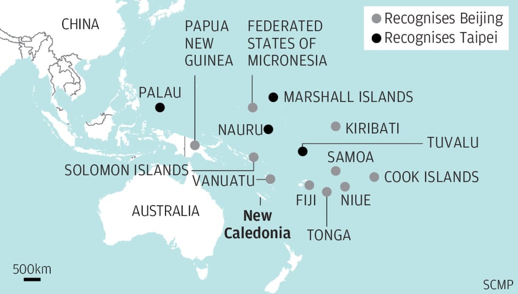 New Caledonia lies about 1,500km off the eastern coast of Australia. Graphic: SCMP New Caledonia lies about 1,500km off the eastern coast of Australia. Graphic: SCMP