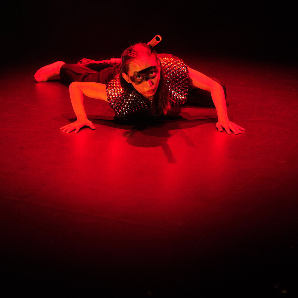 Sylvia Lee (above) and Cyrus Hui dance in Run in alternate performances. Photo: Jesse Clockwork
