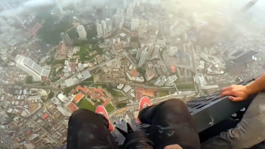 According to the video, the climbers stayed at the peak, taking photographs until sunrise. Photo: YouTube/Driftershoots