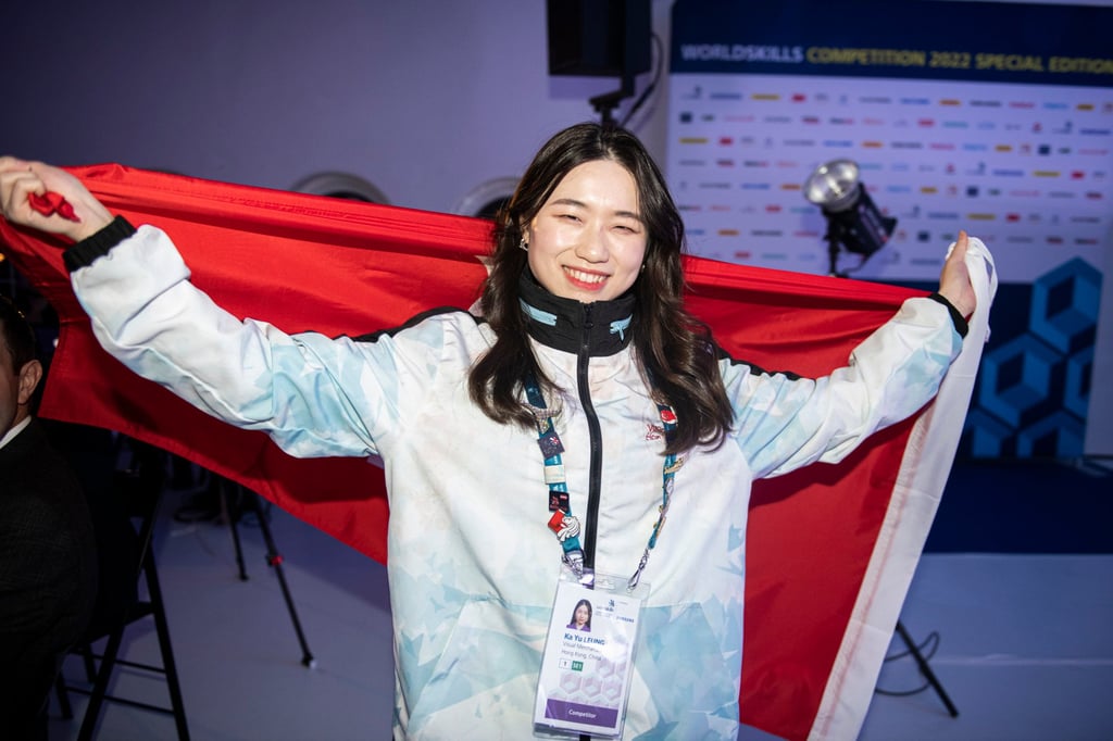Kaitlyn Leung won Hong Kong’s first-ever gold medal in Visual Merchandising. Photo: WorldSkills International